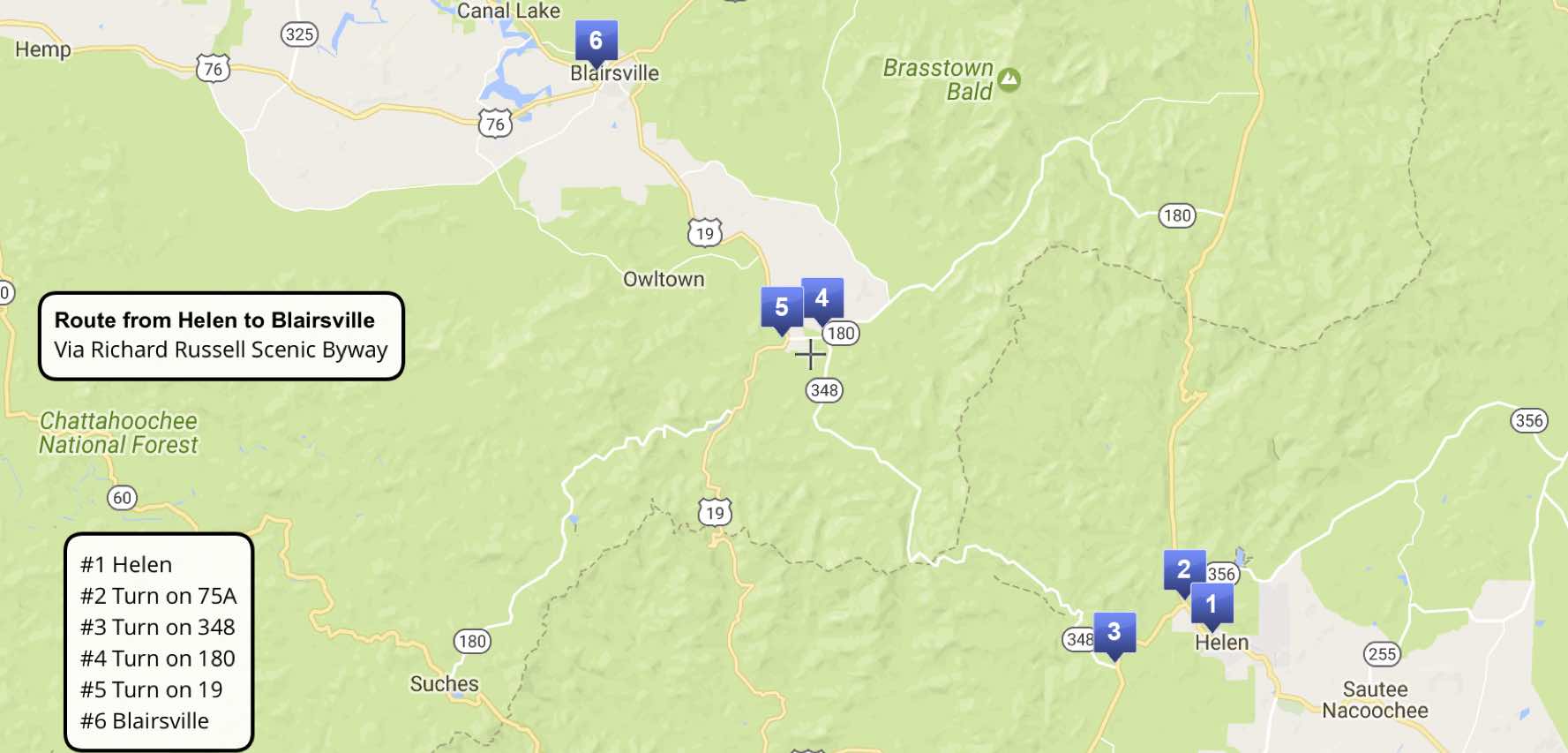 Helen to Blairsville