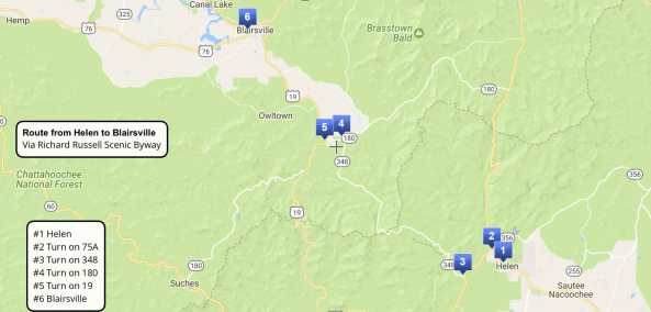 Helen to Blairsville